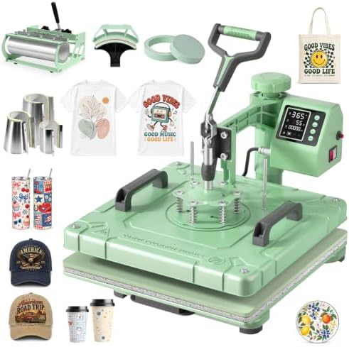 15x15 inch 8 in 1 Swing Away Heat Press Machine for T Shirts