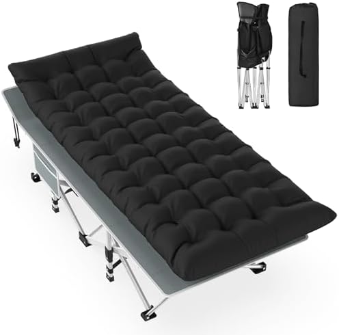 Folding Camping Cot with Mattress