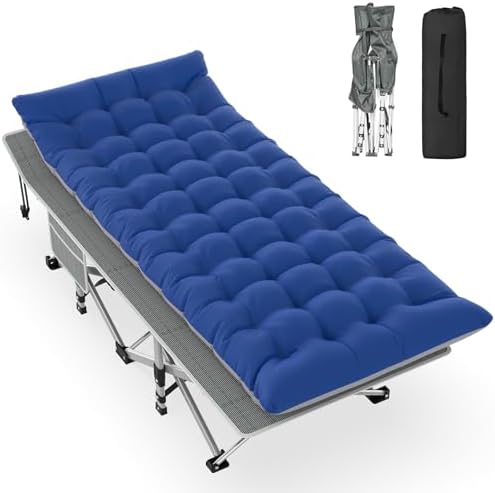 Folding Camping Cot with Mattress for Adults